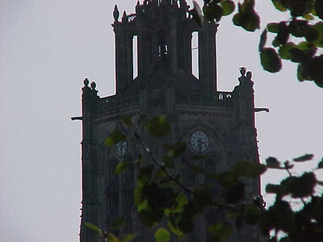 227 - LA SILHOUETTE DE L'EGLISE A TRAVERS LES ARBRES.jpg